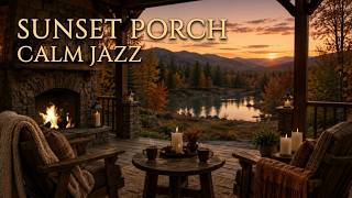 Cozy Autumn Porch Jazz & Fireplace Sounds | 3 Hours of Relaxing Music for Study and Focus