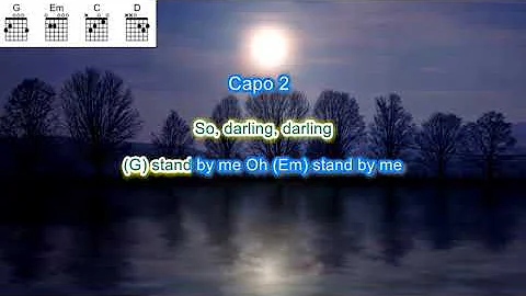 Stand by Me (capo 2) by Ben E King play along with scrolling guitar chords and lyrics