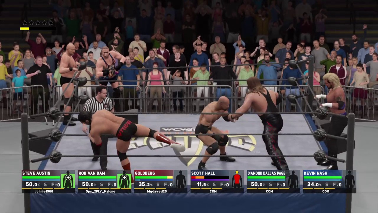 6-Man Old School Elimination Match With Ragin Johnie & BigDaved20 (WWE2k17)