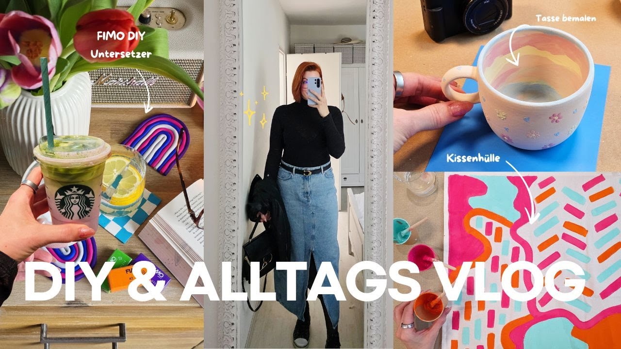 DIY & Alltags Vlog im März 🎨✨ Kissen bemalen, Tassen gestalten, Frühstücksideen & mehr