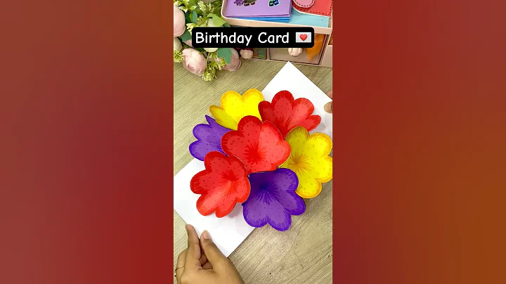 Cute birthday card 💌#shorts #miniature #miniaturecrafts #diy #art #craft #love #birthdaycard #cute