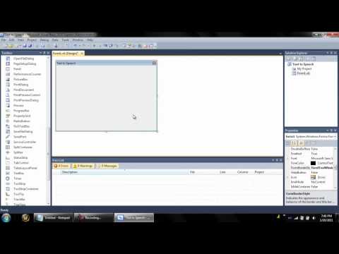Visual Basic Tutorial 1 - Making a Text to Speech Program