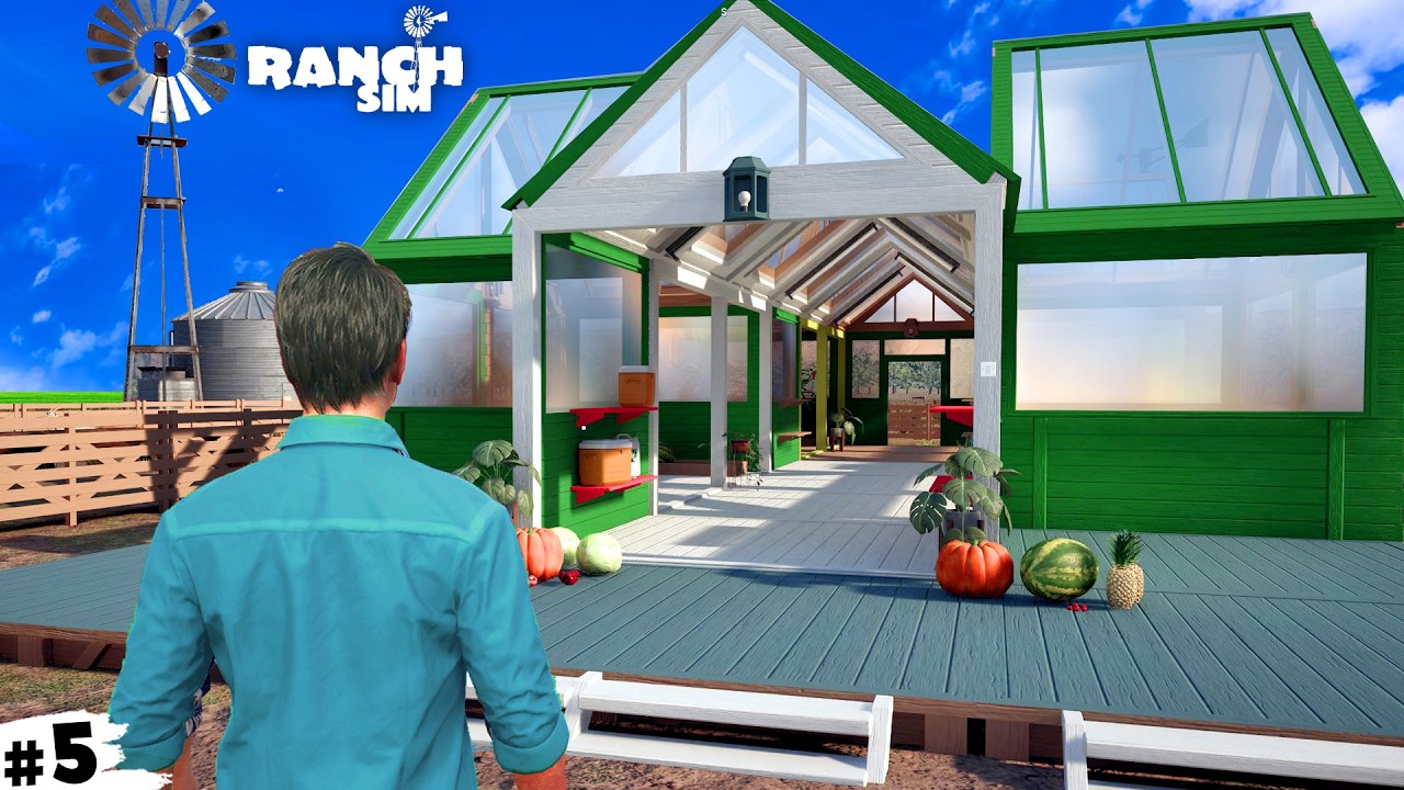I BUILD A BIG BEUATIFUL GREENHOUSE 🪴 // RANCH SIMULATOR GAMEPLAY #5