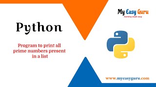 Printing all Prime numbers from a list in Python | Python Programs in Hindi | Python in Hindi