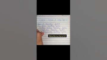 Types of operating system | CS 604 operating system | Short lecture 2