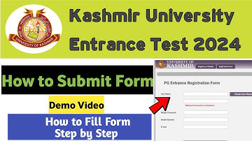 How to Fill Kashmir University PG Entrance Form 2024 / Apply Online Demo Video 🤔
