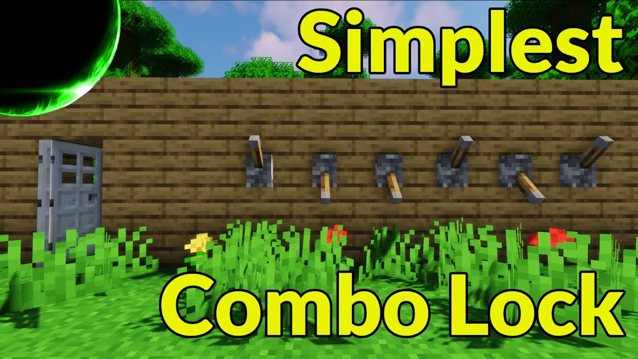 How to Make the SIMPLEST Combo Door Lock Minecraft Redstone