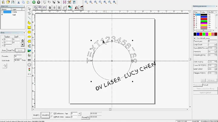 Free tutorial How to wrap text around a circle in Lightburn / EZCAD |  Round Text | Circle Text