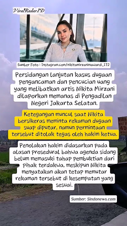 Drama Sidang Nikita Mirzani: Hakim Tolak Rekaman Suap ✨. #beritaterkini #fyp #infoviral