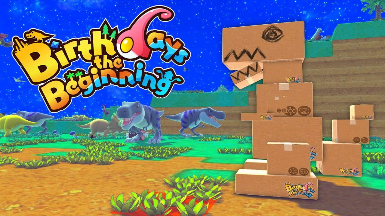 feed and grow fish simulator Cardboardasaurus Rex and Tyranasuarus Rex! - Let's Play Birthday's The Beginnings Gameplay