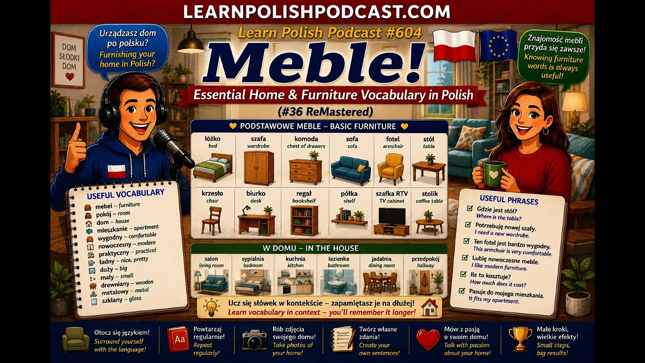 #604 Meble! Essential Home & Furniture Vocabulary in Polish (#36 ReMastered)