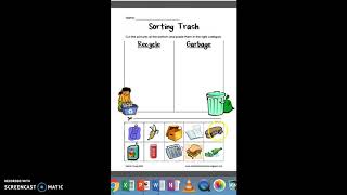 Sorting Trash Cut and Paste