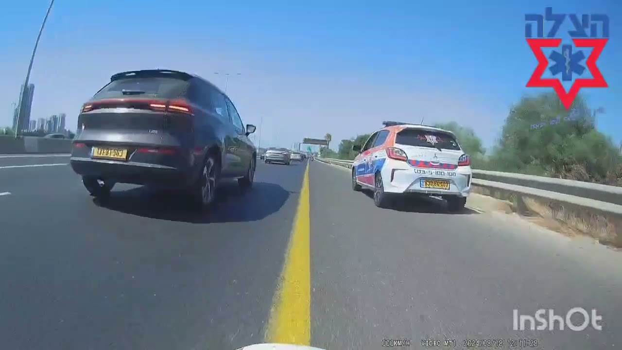 צפו בדרמה: רכב חירום לתגובה מיידית של הצלה נגנב מכפר חב"ד ונתפס בדרכו לשטחים על ידי כונן אופנוע