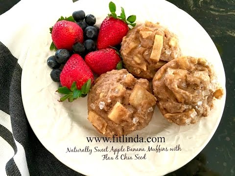 Naturally Sweet Apple Banana Muffins with Flax & Chia Seed