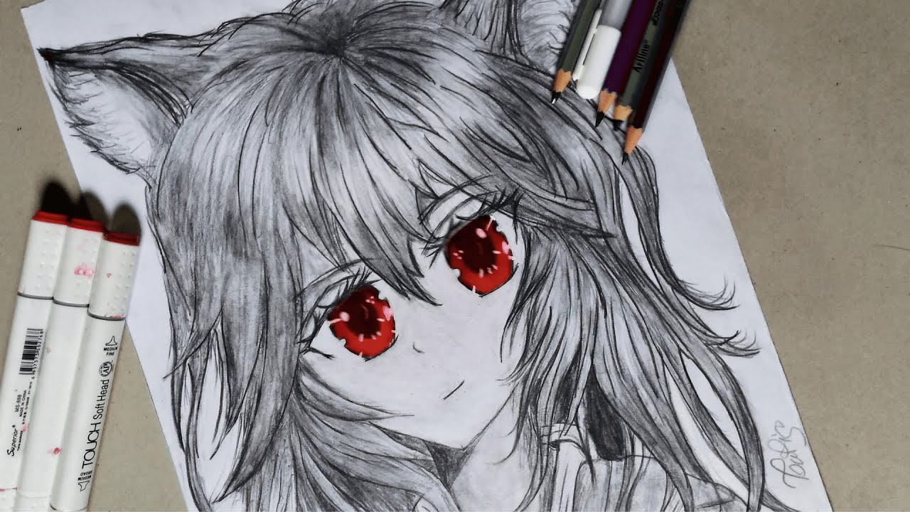 How To Draw A Anime Neko Girl Cute Cat Ear Easy Drawing Anime Drawing Tutorial For Beginners Youtube