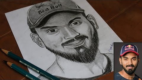 How to draw kl Rahul / step by step/ part-2 / complete drawing😍