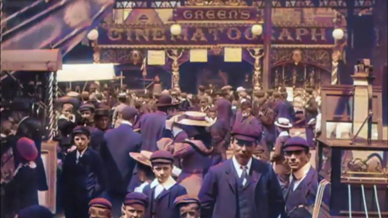 1906 - Whitsuntide Fair at Preston, England {Colourized}
