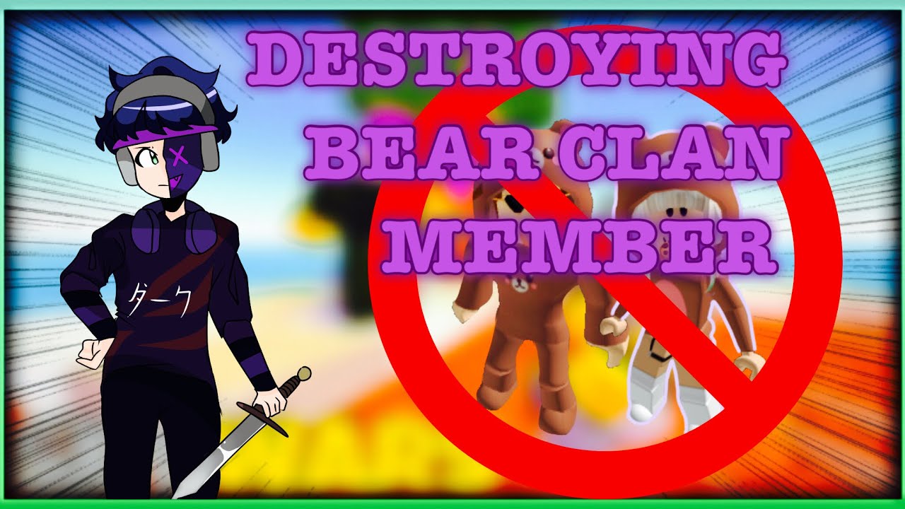 DESTROYING BEAR CLAN MEMBER | ROBLOX SKYWARS  | INTENSE ONE HIT?!???!