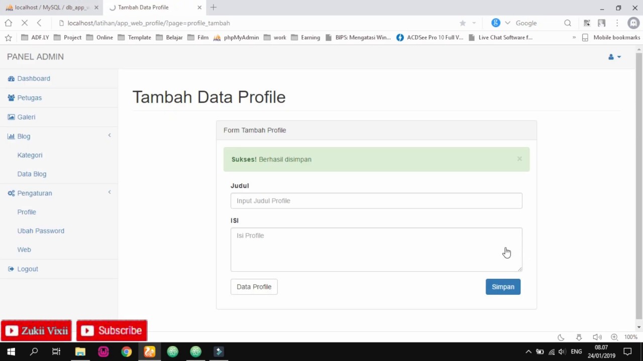 Cara Membuat Aplikasi Website Company Profile #17 Membuat Profile