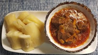 How to prepare Boiled or fried cassava with any stew #recipe