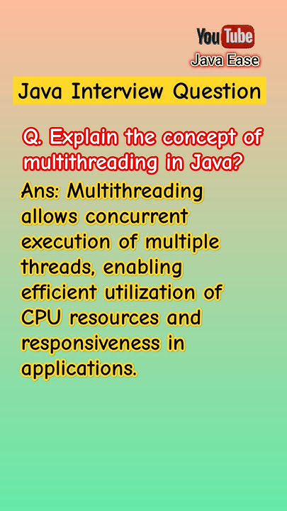 Java Interview Question | Concept of Multithreading | Software ...