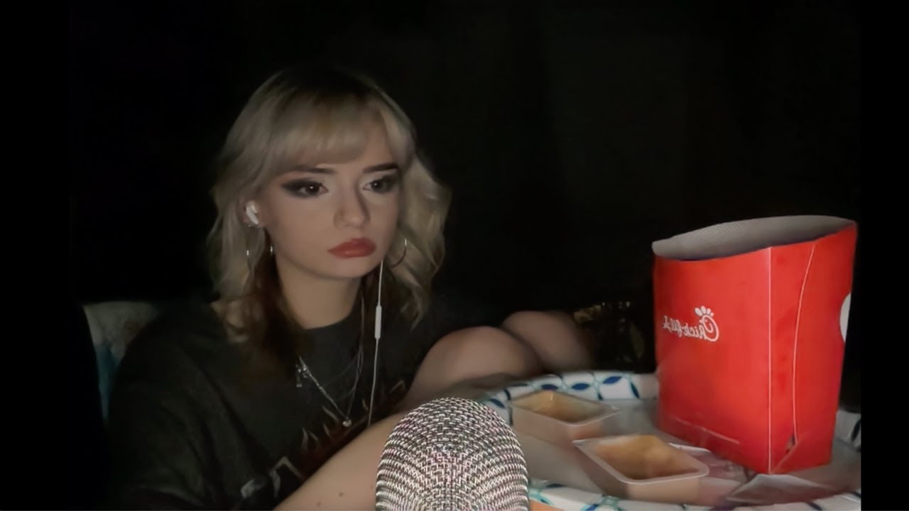 ASMR completely ignoring you while eating chick-fil-a