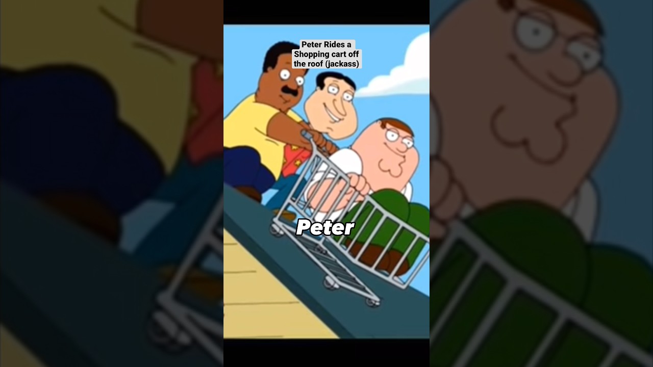 Peter rides a shopping cart of the roof..(Jackass) shorts YouTube