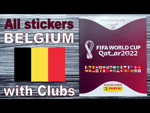Complete BELGIUM stickers in Panini FIFA World Cup Album "Qatar 2022" with clubs