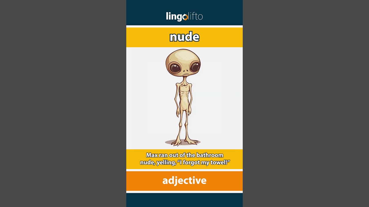 🇬🇧 Nude Meaning : Flash Card : Learn English Vocabulary
