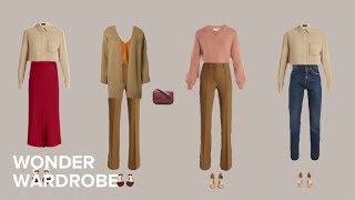 From winter to spring capsule wardrobe transition.