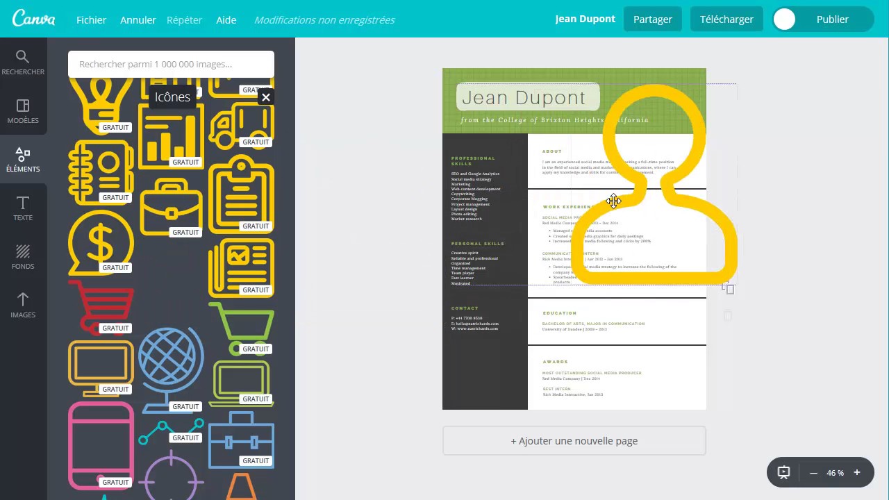 Créer un CV avec Canva 