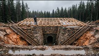 This man is building a top-secret underground bunker in the wilderness! @Dungfamilylife