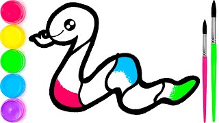 Pelajari Menggambar dan Mewarnai Ular Pelangi gambar   ular boa Untuk Anak anak