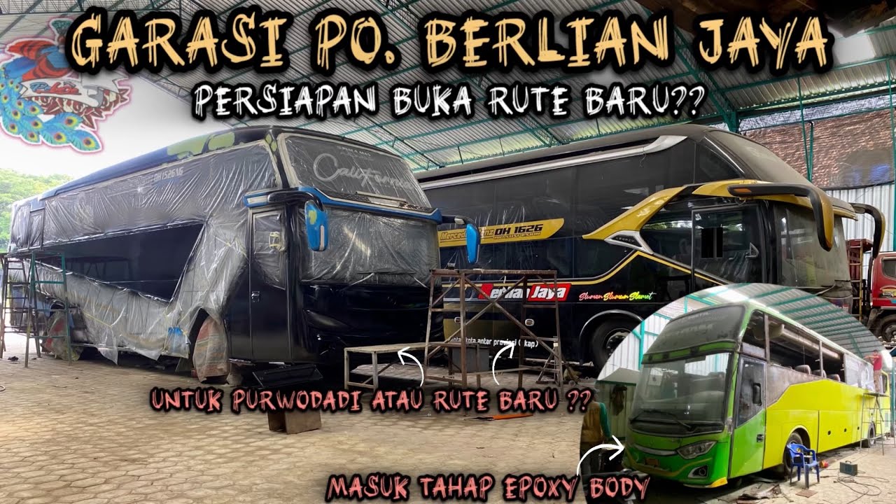 Persiapan Buka Rute Baru⁉️Masuk Tahap Epoxy Body dan Pemberian Livery Burung Merak Po. Berlian Jaya🔥