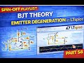 Emitter Degeneration in BJTs (LTspice) | Stability, Gain & Headroom Visualised – Part S8