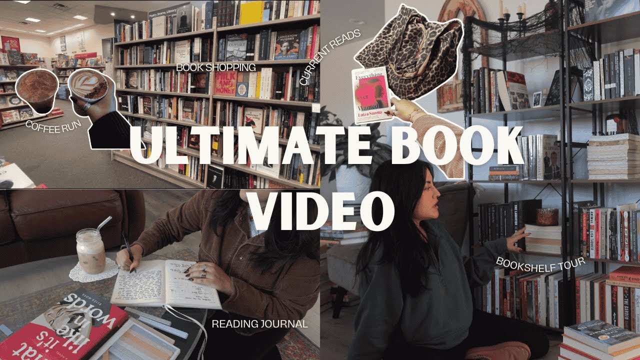 cozy bookish vlog | bookshelf tour, reading journal, book shopping ...