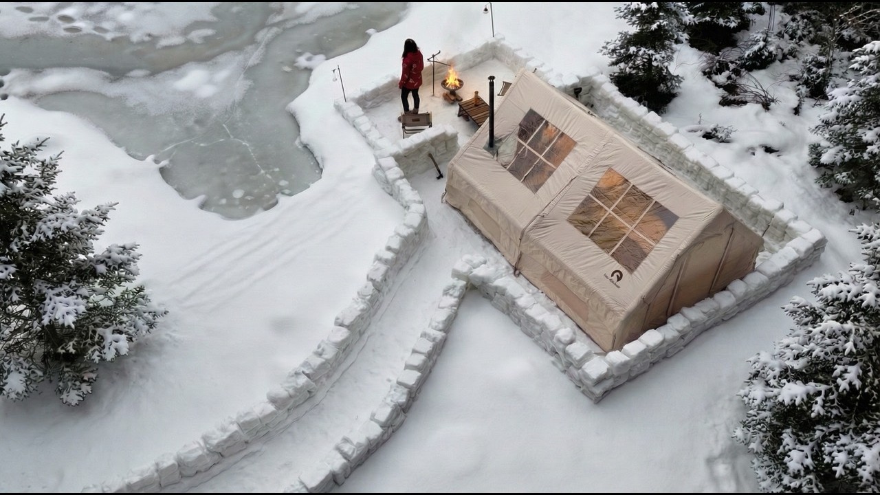 СНЕЖНЫЙ КЕМПИНГ С ДОМАШНИМ КОМФОРТОМ У ЗАМЁРЗШЕГО ОЗЕРА