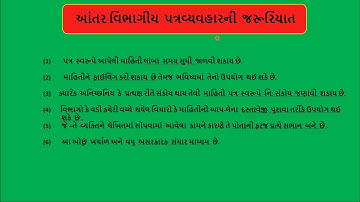 Std.12 ,SP-1, Ch-3 આંતર વિભાગીય પત્રવ્યવહાર અને કર્મચારી વિષયક પત્રવ્યવહાર