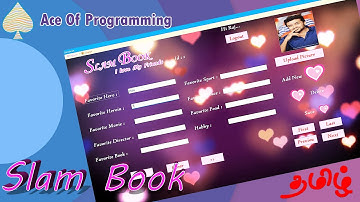 Slambook VB.Net  Project | Download Link Available | தமிழ் விளக்கம் - Ace Of Programming