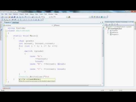 (Lesson-5) Swtch & Cases programming using C#.net