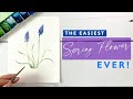 How to paint easy watercolour muscari