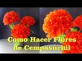 Como Hacer Flores de Cempasúchil Con Papel Crepe Para Día de Muertos