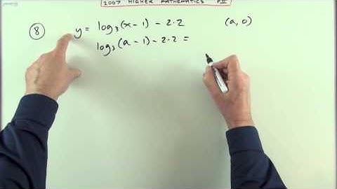 2007 SQA Higher Maths:  paper 2 no.8   Logarithmic equation