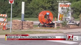 Gas leak shuts Wake Forest intersection