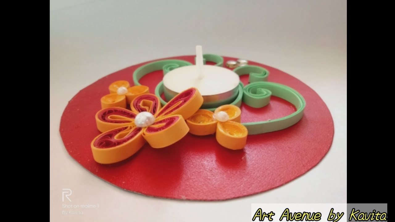 Quilling Tea light candle holder Quilled Candle holder DIY YouTube
