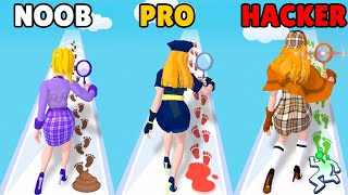 NOOB vs PRO vs HACKER in Detective Run 3D! screenshot 3