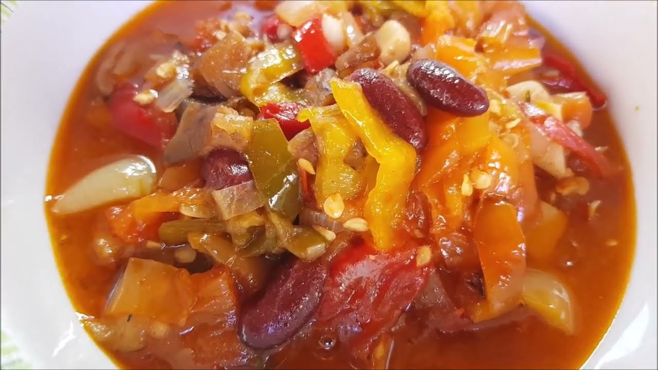 Lecsó gombával, babbal