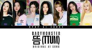 BABYMONSTER — '뜸 (TTUM)' Lyrics (K-pop AI Song)