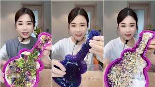 YY GUITAR SHAPE ICE EATING | ASMR ICE EATING | ICE ASMR EXPLORER.