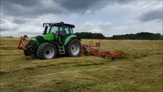 Heuernte 2016 Wenden mit Deutz Agrotron K 420 und Kuhn GF 7601 MH